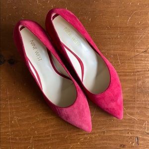 Nine West Suede Red Pumps